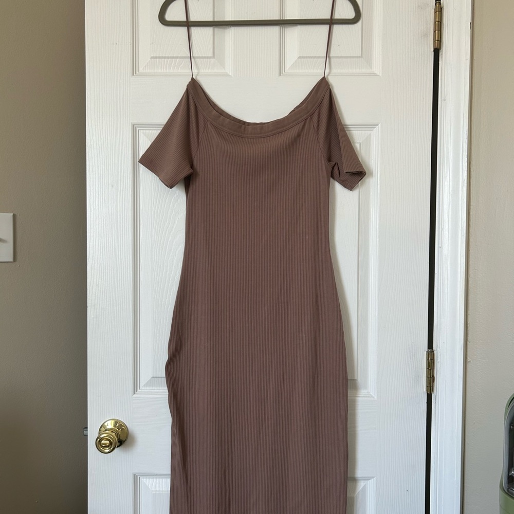 Universal Thread Brown Ribbed Maxi Dress - Picture 3 of 5